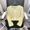 Cárdigan Corto de Punto Hueco Versátil Estilo Coreano para Mujer Verano Nueva Llegada Ropa Exterior Adelgazante Top Corto Camisa de Aire Acondicionado