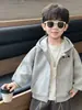 Jaqueta de Outono para Meninos 2026 Novo Estilo Coreano Moletom com Capuz para Crianças Pequenas Saco de Bebê Primavera e Outono Casual Moletom de Tricô