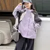 Jaqueta de Ski Soft Shell Infantil Atacado Patchwork Color Block Nova Coleção Outono 2026 Roupas de Exterior à Prova de Vento e Água para Meninas