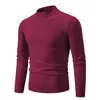 Suéter de punto con respaldo de color liso para hombre de talla grande, suéter casual de cuello redondo, suéter tipo playera, otoño/invierno 2023