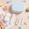 Estojo de Lentes de Contato Macaron à Prova de Vento e Vazamento Estojo Portátil Tudo-em-Um Caixa de Armazenamento Dupla para Óculos Armação de Óculos