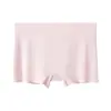 Pantalón Corto de Seda de Hielo Sin Costuras de una Pieza Pantalón de Seguridad Leggings Anti-rozaduras para Mujer Verano Talla Grande Cintura Media Pantalones Cortos tipo Boxer para Mujer