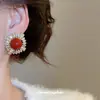 Brincos Redondos de Zircônia Estilo Retro Francês Agulha de Prata, Exquisitos, Modernos, Elegantes, Luxo Leve, Brincos de Alta Qualidade para Mulheres