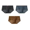 Atacado de Cuecas Masculinas Huajielong de Malha Cor Sólida Seda de Gelo Cintura Média Tamanho Grande Respirável, disponível para dropshipping