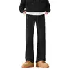 Pantalones de chándal anchos gris oscuro para hombre, Primavera y Otoño, Perezosos y Relajados, Sueltos y con Caída, Pantalones de Arroz Glutinoso, Aspecto Recto Adelgazante, Pantalones Largos