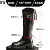 Botas altas negras de cuero genuino para mujer, con suela gruesa, que aumentan la altura, colección otoño/invierno 2026, tacón grueso, efecto adelgazante, botas de montar