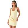Vestido Corto Ajustado de Verano 2026 Nuevo Estilo Transfronterizo de Amazon, sin Mangas, con Cuello Halter y Cuello en U, Patchwork de Satén, Fruncido