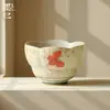 Taza Maestra de Orquídea Mariposa Pintada a Mano con Esmalte Caramelo, Juego de Té Kung Fu para Uso Doméstico, Taza de Cata de Té Azul y Blanco Bajo Esmalte