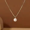 Collar Cao Shi Minimalista Femenino Transfronterizo Europeo y Americano, Cadena de Caja, Joyería Elegante y con Estilo Francés, Modelo de Perla de Imitación de Lujo Ligero