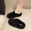 Pantuflas de felpa estilo coreano, cálidas, de lana de cordero, para mujer, nuevo modelo 2026, pantuflas de algodón de suela gruesa, sin cordones