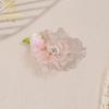 Pinza para el pelo de flor artificial tridimensional de perla y pedrería estilo princesa japonesa fresca transfronteriza, accesorio simple para el pelo de bebé de una palabra