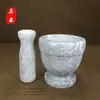 Prensa de ajo de mármol natural, mortero de piedra para uso doméstico, machacador de ajo, picador de ajo, prensa de ajo, recipiente para triturar, mortero de ajo