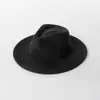 Sombrero Jazz de Ala Plana Nuevo de Otoño e Invierno Europeo y Americano, Sombrero de Lana de Color Sólido Elegante y Sencillo, Sombrero Cálido y a Prueba de Viento para Exteriores