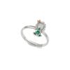 Anillo abierto de la serie Princesa creativa de circonita colorida microincrustada transfronteriza europea y americana para mujer, moda simple, anillo de animal pequeño