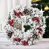 Nueva Guirnalda de Decoración Navideña Ratán Artificial Corona Navideña para Colgar en la Puerta Accesorios de Decoración para Ventanas Decoraciones Navideñas