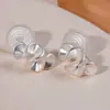 Presilhas de Orelha Geométricas Minimalistas Flor de Creme Transfronteiriças Sem Perfuração para Mulheres, Brincos de Pressão com Borda Plissada, Acessórios de Orelha Versáteis, Atacado para Comércio Exterior