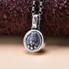 Ornamento de prata pura S925 pingente de personalidade Xizang zachilam giratório diamante almofariz pingente estilo étnico pingente redondo