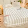 Funda de colchón de felpa de pelo de conejo transfronteriza de invierno, protector de colchón de forro polar de una sola pieza, protector de colchón Simmons modelo nuevo, cubierta de cama de terciopelo de leche
