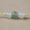 Anel Pequeno de Fivela de Paz Masculino e Feminino de Alta Qualidade com Pingente de Jade em Fio Vermelho Ultrafino, Cordão para Colar com Pingente de Jade Hetian