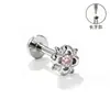 Aretes de Aleación de Titanio F136, Aretes Largos Finamente Tallados para Hélice Auricular, Piercings para Labio con Circonita, Joyería para Piercings Corporales de Titanio G23