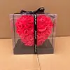 Día de San Valentín Venta Caliente Transfronteriza Adorno en Forma de Corazón de Flor de Espuma Flor de Rosa Corazón de Flor de Rosa Artificial Caja de Regalo de PVC