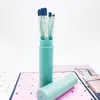 Directo de fábrica juego pequeño de cepillo cinco pinceles para ojos cilindro pincel para sombras de ojos bolígrafo de maquillaje de belleza herramienta de maquillaje pincel de 5 cilindros