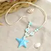 Cerámica de Jingdezhen Estilo Nuevo Estilo Marino Sentido de Diseño Nicho Fresco Colgante de Estrella de Mar Personalidad Versátil Collar Venta al por Mayor