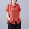 2024 Color Puro Verano Mujer Polo Cuello Camiseta Mamá Gorda Talla Grande Camisa de Alta Gama Estilo Occidental Camisa Fina de Manga Corta