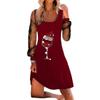 2025Wish Sitio Web Independiente Amazon Otoño Nueva Ropa para Mujer Navidad Estampado de Copa de Vino Sudadera Vestido de Manga Larga