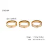 Anillo de Acero Inoxidable con Chapado en Oro de 18 Quilates, Estilo Ins Coreano, Trébol de Cuatro Hojas, Rayo de Estrella, Diamante, Simple, de Alta Gama, Elegante, Moda