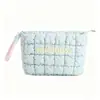 Bolsa Cosmética Suave Acolchada Personalizada de Algodón Relleno Macaron Bolso de Mano Versátil Bolsa de Maquillaje Multifuncional con Pliegues de Nube para Llevar en Mano