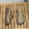 Medias Pantuflas Cerradas de Suela Gruesa Estilo Coreano para Mujer, Adecuadas para Usar al Aire Libre, Nuevo Modelo de Primavera Verano 2026, Zapatos Perezosos de Ponerse Fácil con Hebilla de Cinturón
