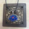 Vintage cloisonne esmalte coração sutra colar de lótus estilo étnico feminino oco longo suéter corrente pingente para mãe