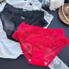 [Rojo Ancola] 880# Ropa Interior Roja Grande de Año Nuevo Malla de Encaje Seda de Hielo Ropa Interior Roja