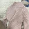 Camisa gruesa de otoño e invierno para niños y niñas, estilo occidental, cuello alto medio, suéter interior cálido para bebés