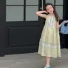 Vestido de Verano sin Mangas para Niñas Ropa Infantil Niños 26 Nuevo Estilo Vestido Camiseta para Niñas Estilo Vacaciones en la Playa Falda de Lunares