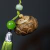 Sándalo verde tallado flor de loto expansor de incienso de mesa colgante decoración simple Wenwan bolsa para colgar teléfono móvil