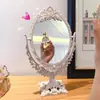 Espejo de Maquillaje Transparente abatible, Sencillo y Elegante, Espejo de Maquillaje Portátil para Uso en Casa, Escritorio de Dormitorio Estudiantil Espejo Doble Cara