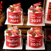 Adesivos de Feliz Ano Novo 2026 Decoração de Bolo Bandeira Happynewyear Ano do Cavalo Decoração de Confeitaria de Véspera de Ano Novo