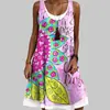 Transfronterizo Vestido Nuevo Textura Gama Alta Impresión Digital 3D Vestido Talla Grande Estilo Vacacional Vestido Talla Grande Mujer