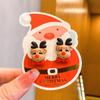Nuevos clips para orejas de Navidad para niños, lindo diseño de reno y alce, aretes versátiles para niñas sin perforaciones, aretes de dibujos animados.