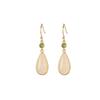 Pendientes Yilu de plata de ley S925 chapados en oro con jade hetiano, estilo étnico vintage, gota de agua, palabra Xi, elegante gancho para la oreja de plata