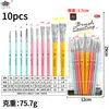 Juego de 10 piezas de mangos de madera coloridos para pinceles de pintura artística transfronteriza, delineado, acuarela y maquillaje - fabricante