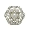 Botones de Flor de Diamante Incrustados con Perlas, Corte de Metal de Gama Alta, Prendas de Abrigo Versátiles, Suéteres, Abrigos, Trajes de Lana, Botones de Piel