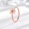 Anel de ouro rosa Daisy de aço titânio simples estilo coreano feminino design de nicho estilo frio anel de dedo indicador de celebridade da Internet