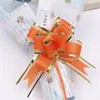 Cinta de Organza con Lazo, Atada a Mano, Color Dorado con Borde Dorado, Patrón de Piedra, Tamaño Mediano, 30 #, Para Empaquetar Regalos Navideños y Flores