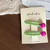 Novo Presilha de Cabelo Infantil Simples Colorida em Formato de Feijão Clip Lateral Clip para Franja