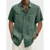 Moda Masculina Transfronteriza Tendencia Verano Camisa de Manga Corta Estilo Hawaiano Camisa Cardigan Casual Holgada Impresa en 3D