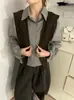 Otoño 2026 Nuevo Estilo Coreano Holgada Adelgazante Versátil Casual Simple Elegante Blusa de Manga Larga con Chal para Mujer
