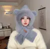Conjunto de Chapéu e Cachecol Quente com Proteção para o Pescoço Feminino Outono/Inverno 2025, Chapéu de Lã com Forro Extra, Espessado, Versátil, à Prova de Frio, Bordado à Mão